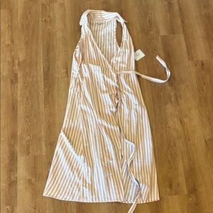 O'Neill Coral and Cream‎ Striped Dress